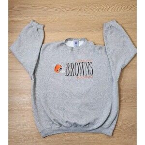 Vtg Cleveland Browns Sweater Mens XL Sweatshirt Embroidered Logo 7 NFL 80s USA